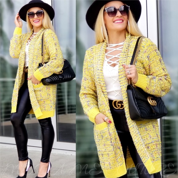 MODA ME COUTURE Sweaters - SUNSHINE Knit Cardigan - Yellow